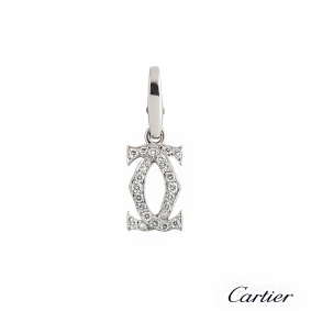 Cartier 18k White Gold Diamond Set Charm